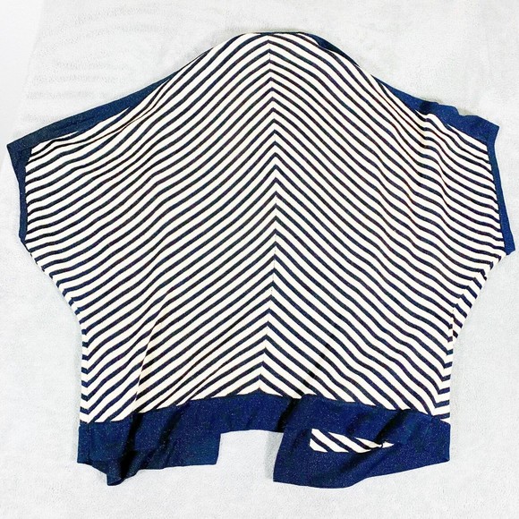 Chico’s Travelers Navy Blue And Golden Beige Shimmer Cardiagn Size 2 Or Large - Picture 4 of 7